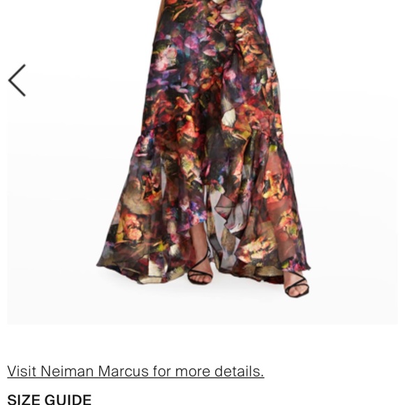 Theia Frances Collared Floral Gown, Size 8 (fits size 6 with belt), worn ONCE - Picture 2 of 6